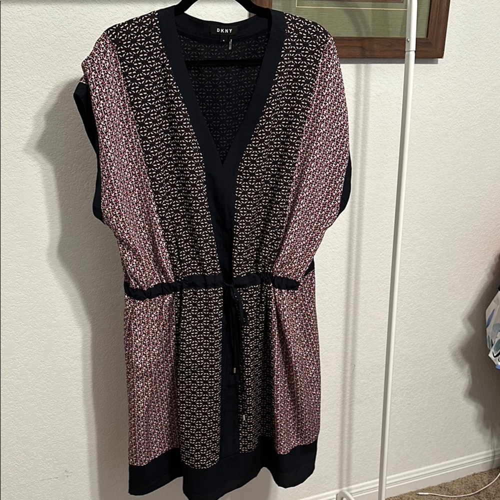 DKNY Black and Red Patterned Dress